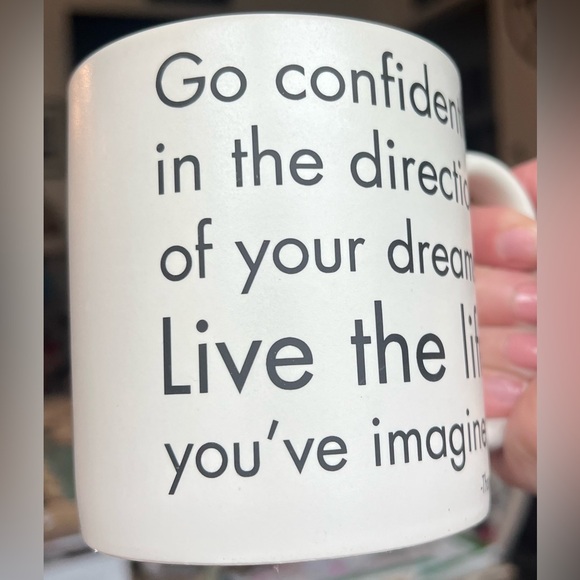 Quotable Mugs “Go Confidently…” 16 oz. Coffee Tea Mug 2002 Thoreau Inspirational - Picture 2 of 6